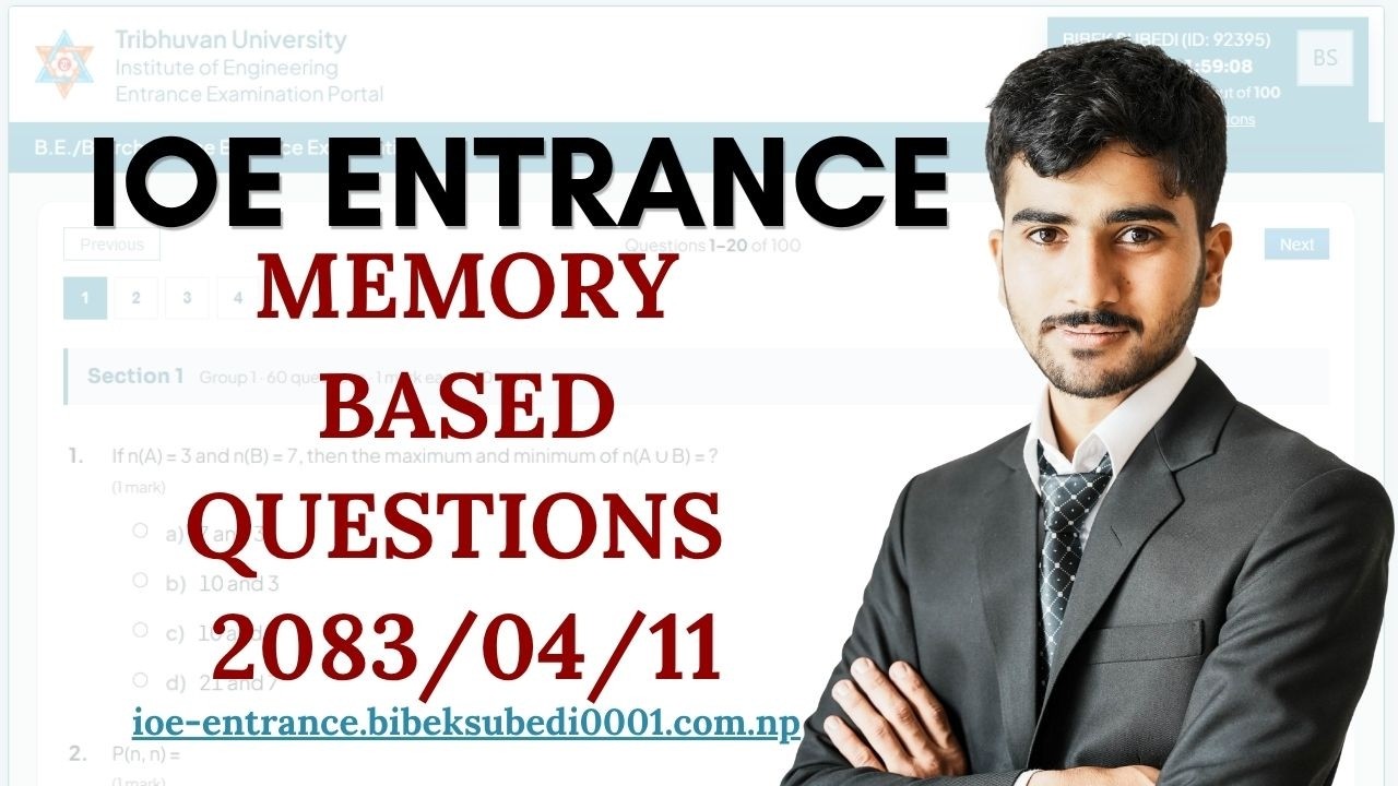 Memory based Questions asked in IOE ENTRANCE 2083, Day 1