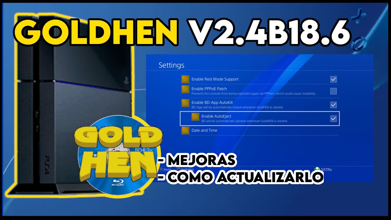 🛠️🎮 GoldHEN v2.4b18.6 Nueva Versión y como ACTUALIZAR con BD-JB-1250 Lapse 1.2 🛠️🎮