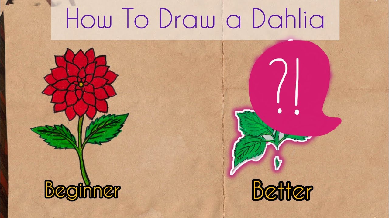 How To Draw a Dahlia Flower// Step by Step 2 easy tutorial// @ArtbagBD 