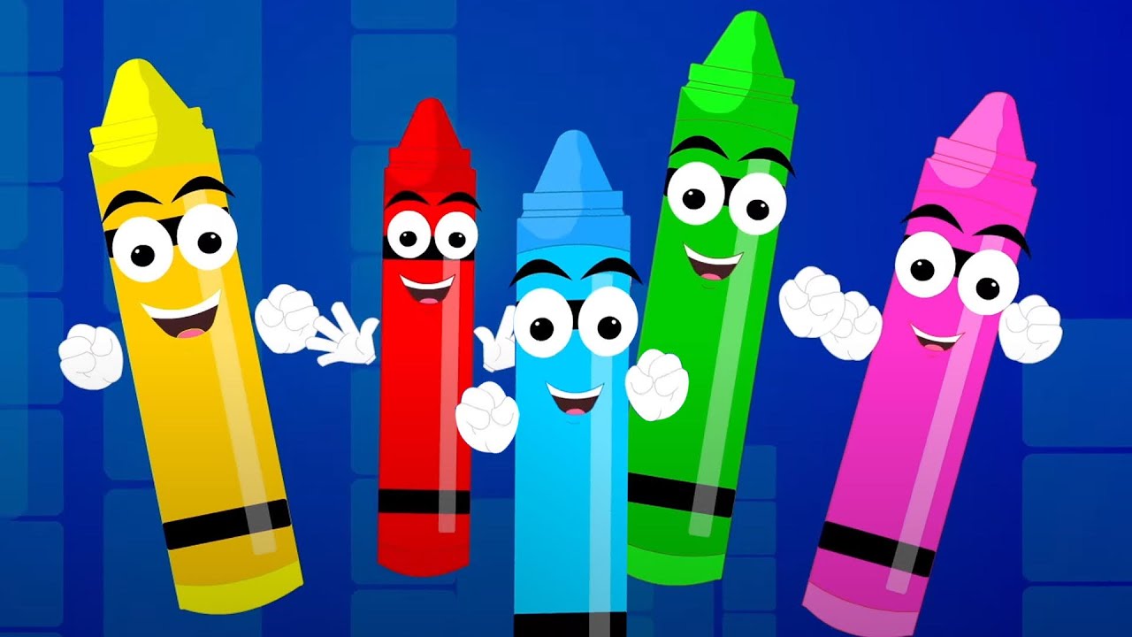 Five In The Bed Crayons, Colors Song and Fun Learning Video for Kids