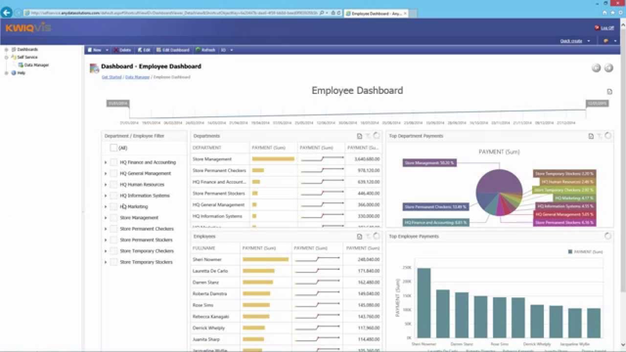 Self Service Employee Payment Dashboard