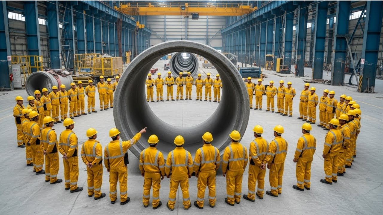 Turning Tons of Raw Material into Giant Concrete Pipes | MassiveFactory Process