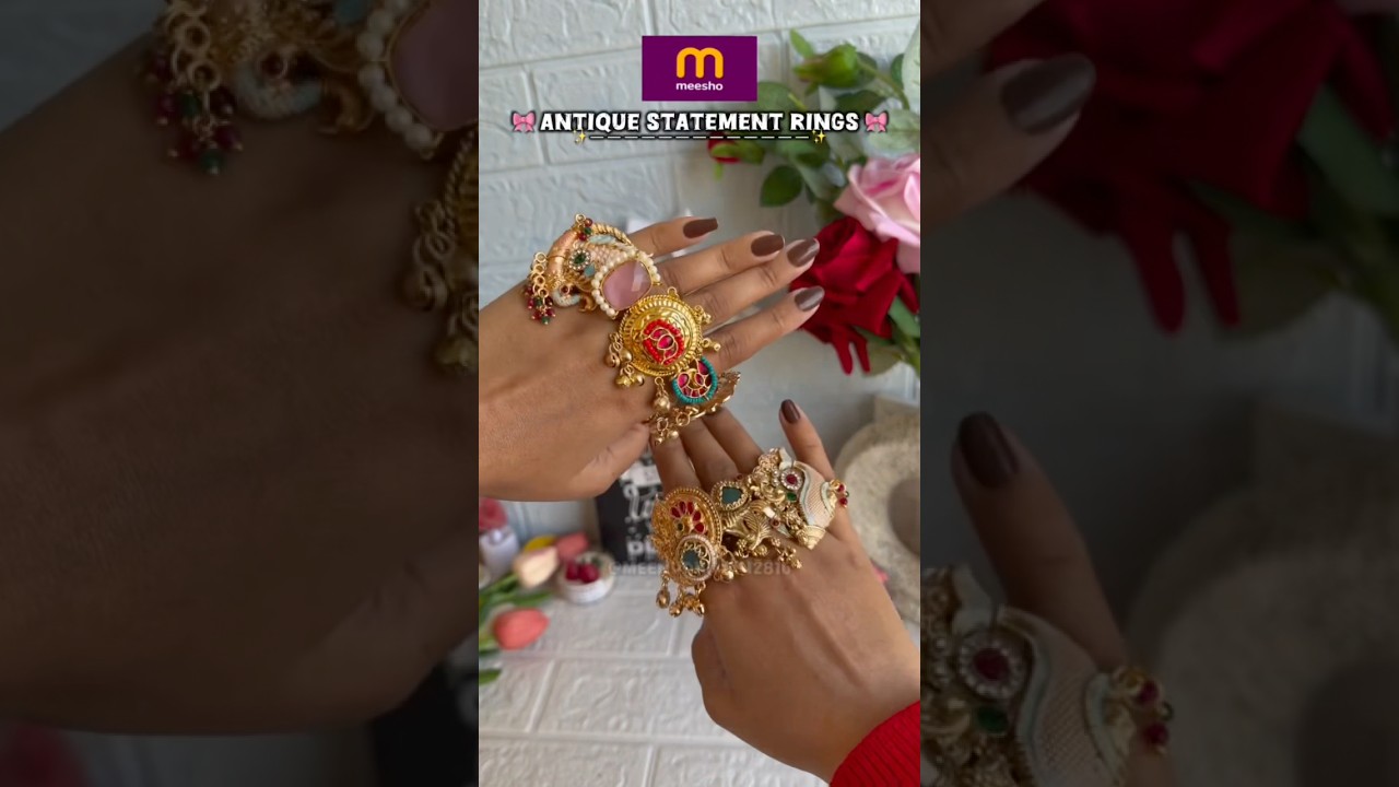 Meesho antique viral Kashmiri rings✨lin in community post🌹subscribe for more videos❤️#meesho #short