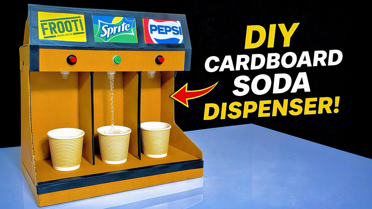 Cardboard Soda Dispenser Machine 🔥 DIY Cold Drink Vending Machine at Home