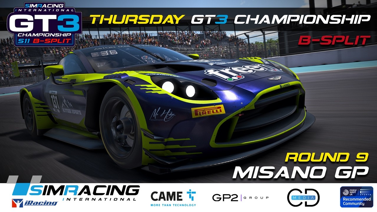 SPLIT-B | GT3 Round 9 | Misano | SimRacing International Season 11 Championship
