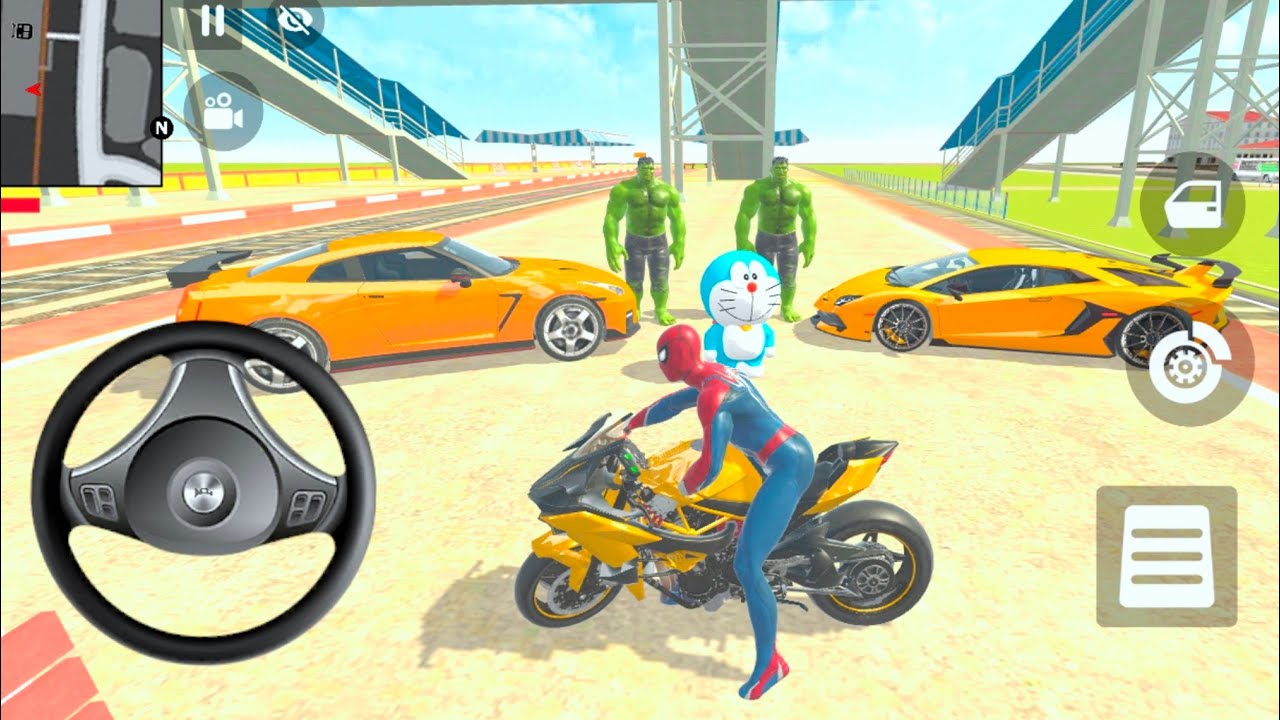 🎮 Indian Theft Aura Simulator-1️⃣ Doraemon2️⃣Hulk1️⃣Spider-Man 🤑Bike & Car Driving-Android Gameplay🎮