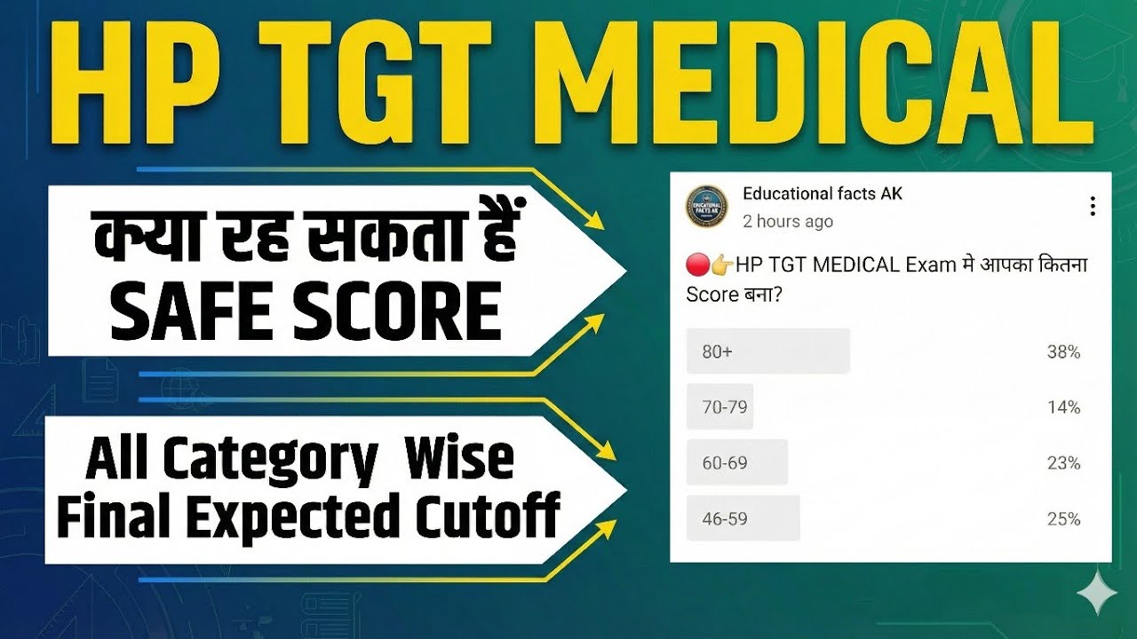 🔴👉HP TGT Medical Expected Final Cutoff, Poll Analysis, All Category wise Cutoff for DV & Final sel..
