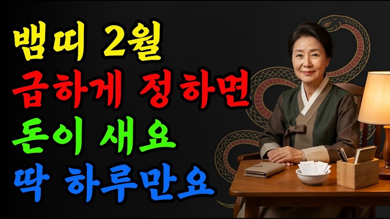 뱀띠 2월 급하게 정하면 돈이 샙니다 딱 하루만 미루세요