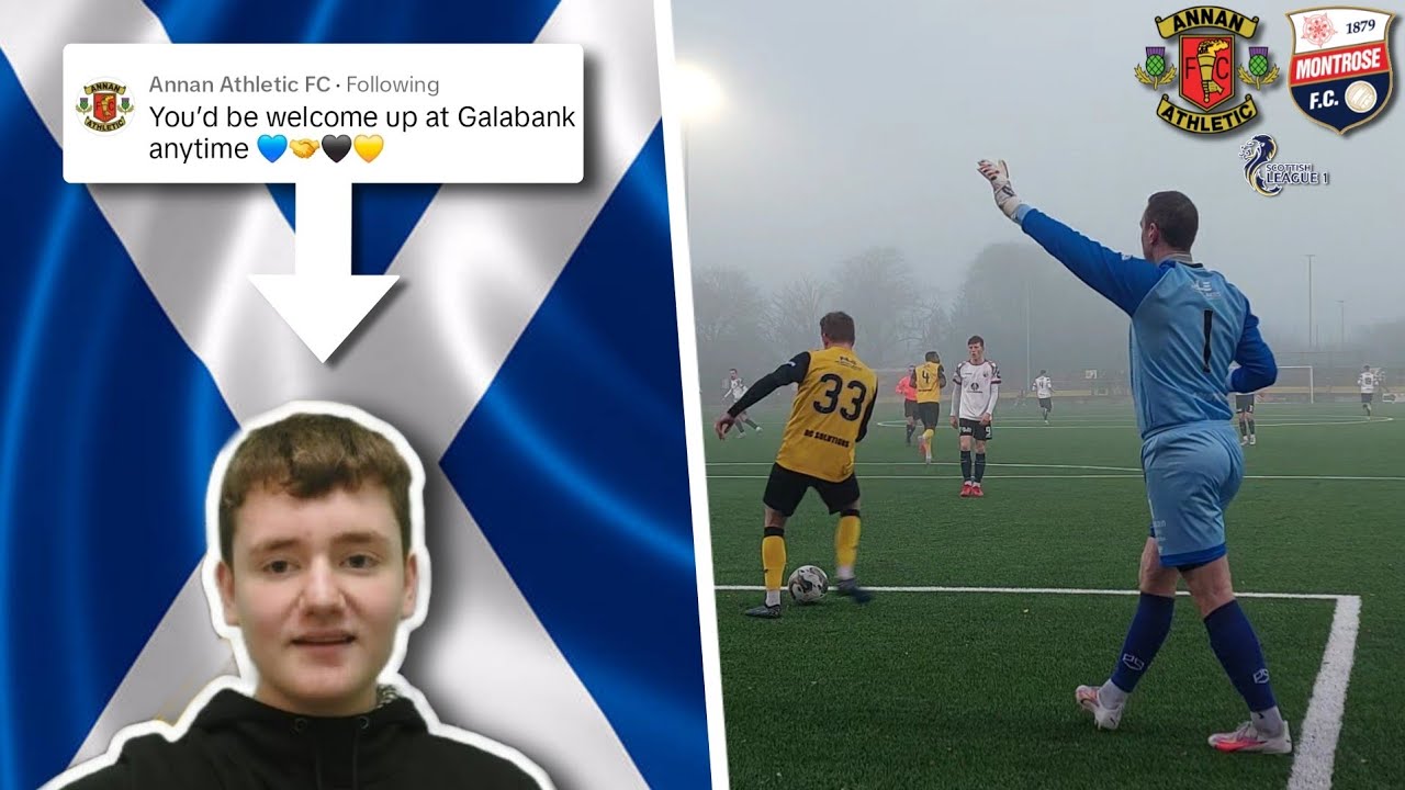 ACTION ACROSS THE BORDER 🏴󠁧󠁢󠁳󠁣󠁴󠁿 | Annan vs Montrose Vlog 🖤💛