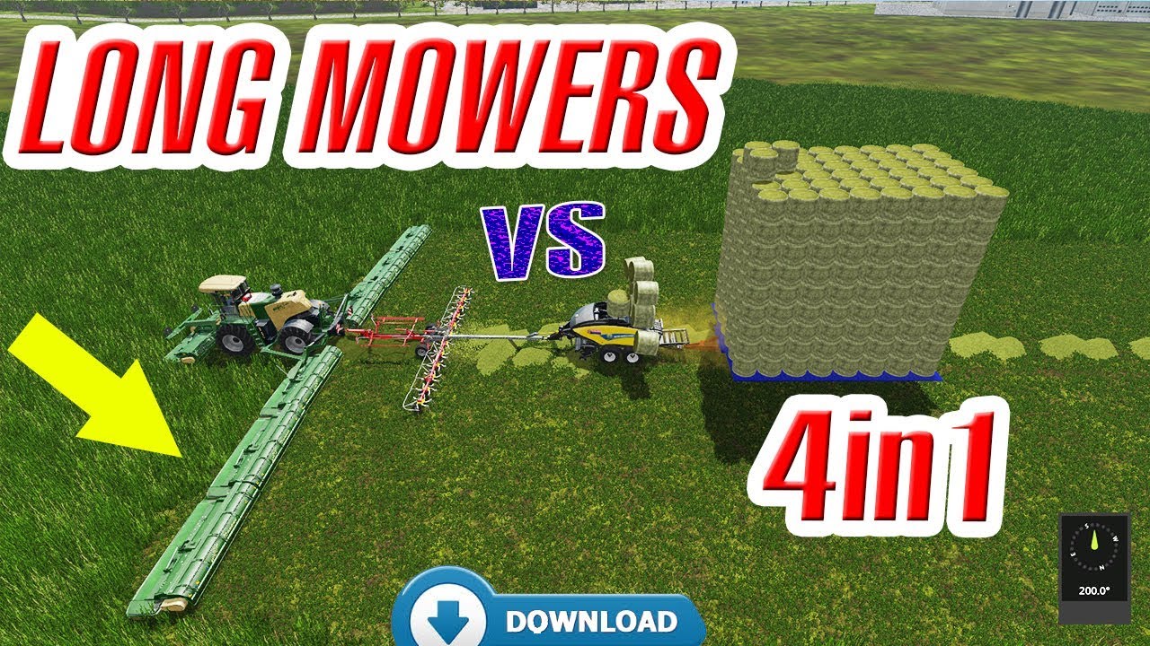 Farming Simulator 17: Very Long Mowers VS 4in1, Grass Baling and +600 Bales AutoLoading