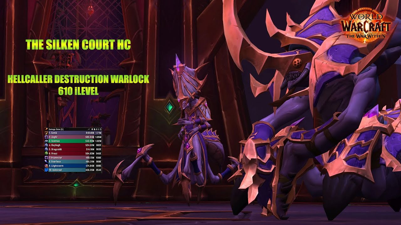 Nerub ar Palace HC The Silken Court Destruction Warlock POV 4k Ultra Settings Guild Run