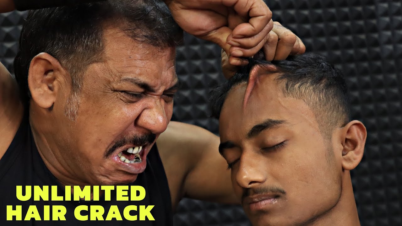 Unlimited Hair Cracking by Asim Barber | Head Massage & Neck Cracking | Spine Cracking | Hard ASMR