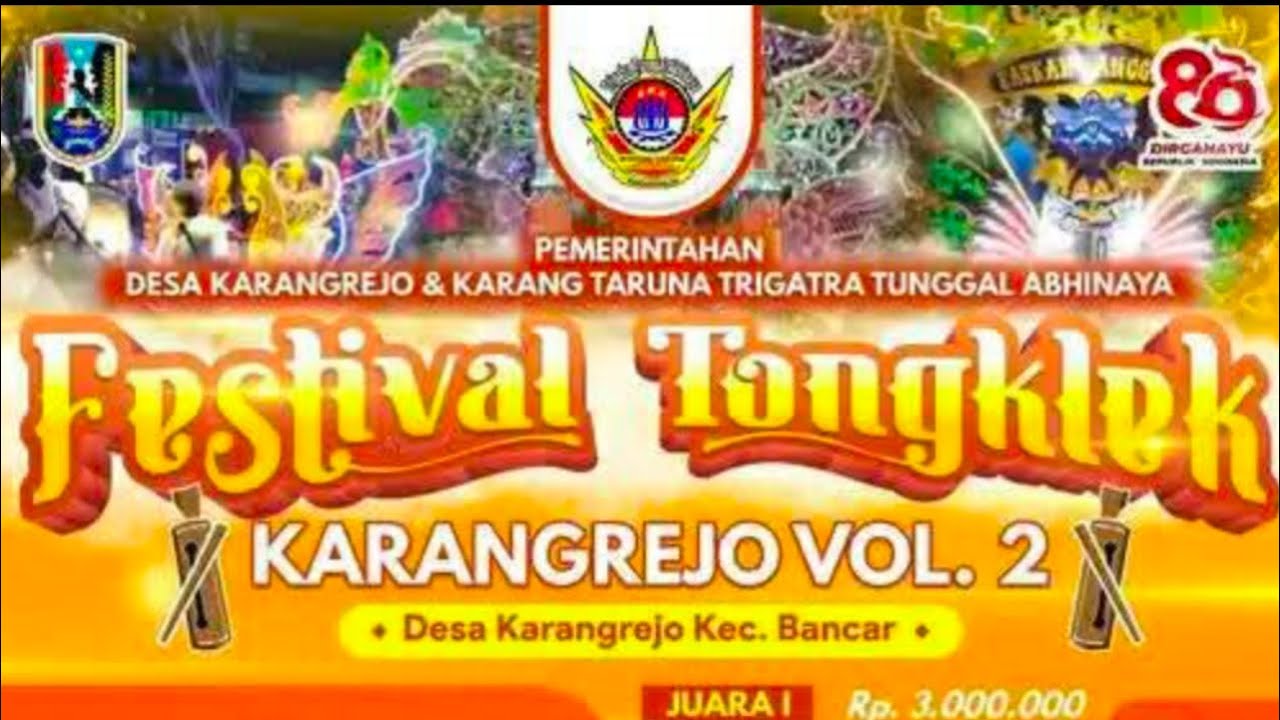 🔴 Live FESTIVAL TONGKLEK KARANGREJO BANCAR TUBAN 9 AGUSTUS 2025