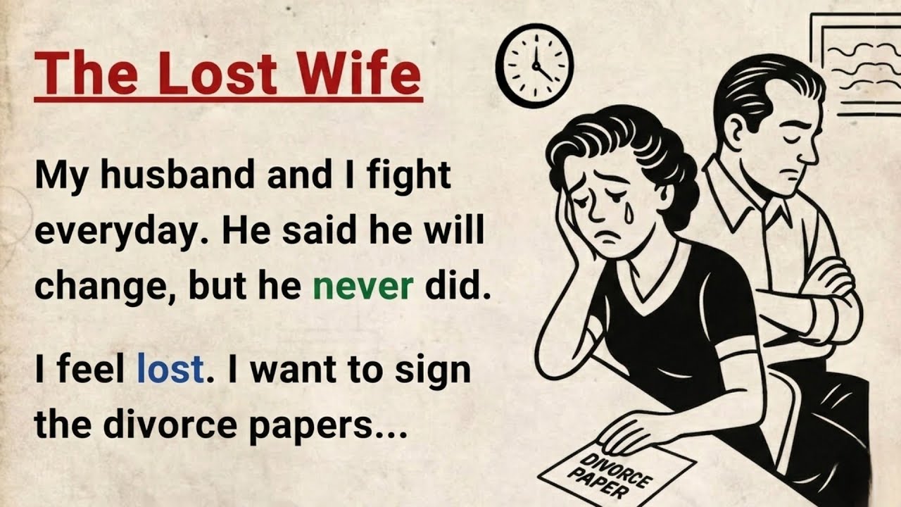 Learn English through Stories Level 3 ⭐ The Lost Wife – Improve Your English | English Audio Podcast