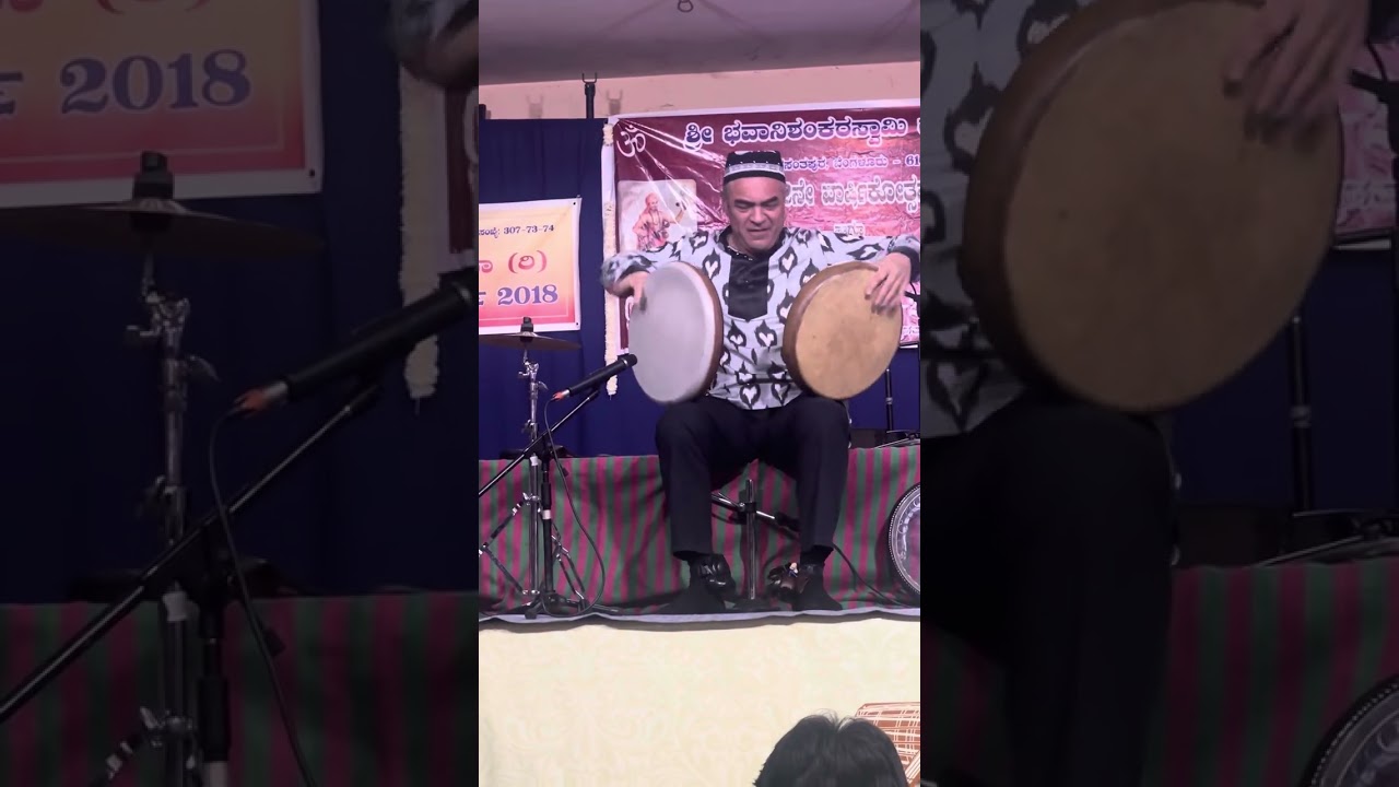 Abbos Kosimov full solo.Bangalore, India. Doyra, doira, drummer, drum solo, Daf, framedrum,tabla.