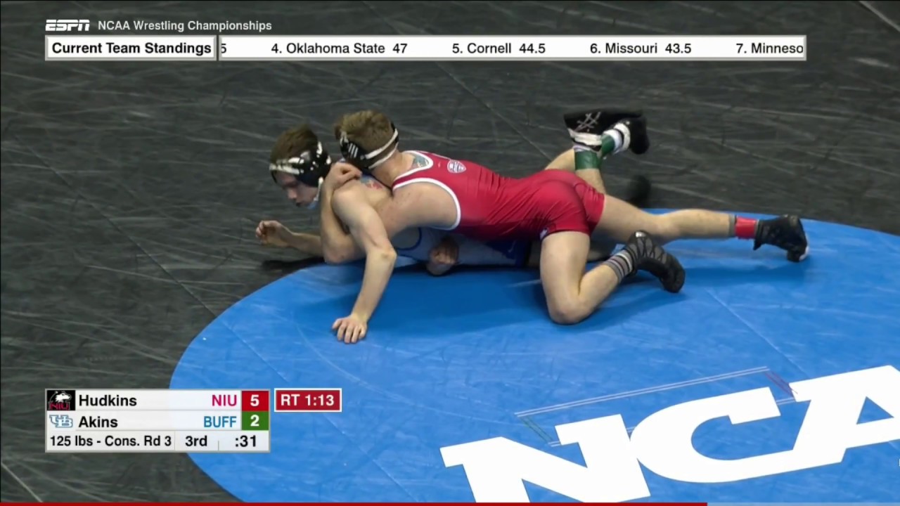 2017 NCAA Wrestling 125lbs: Brock Hudkins (Northern Illinois) vs Kyle Akins (Buffalo)