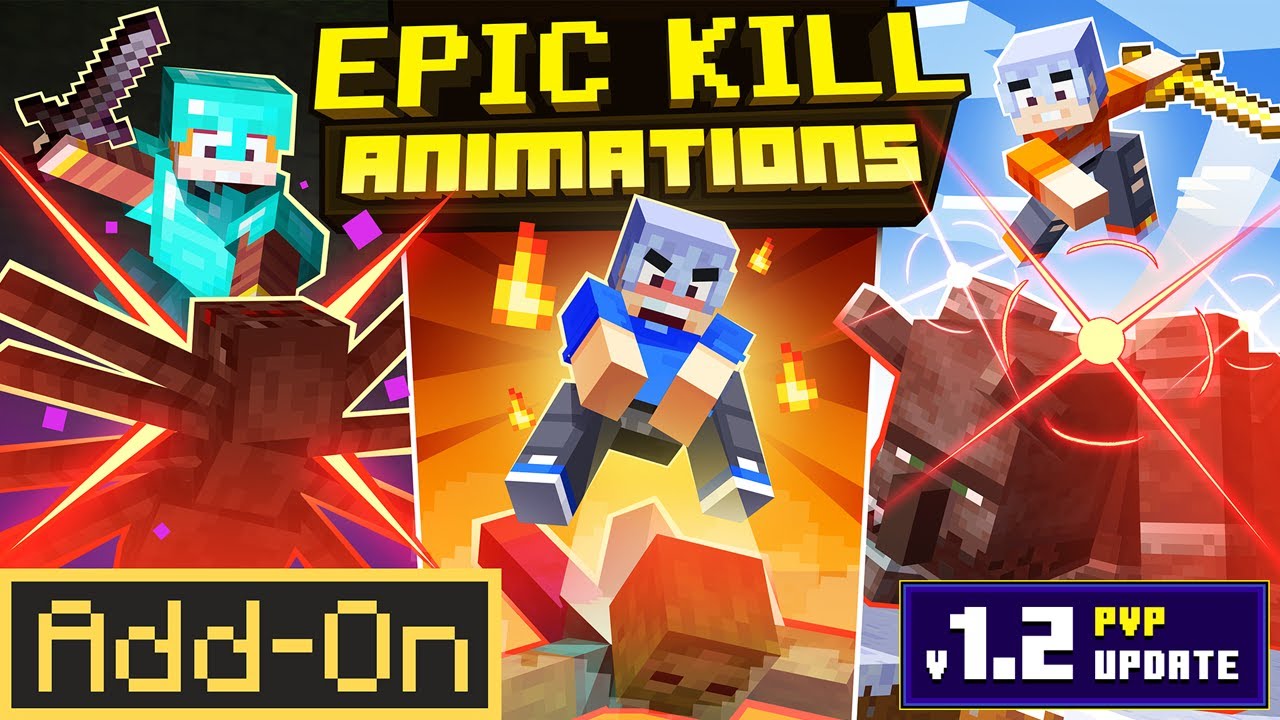 EPIC KILL ANIMATIONS 1.2 ADDON - Безумные PvP-анимации добавлены в Minecraft Bedrock Edition!