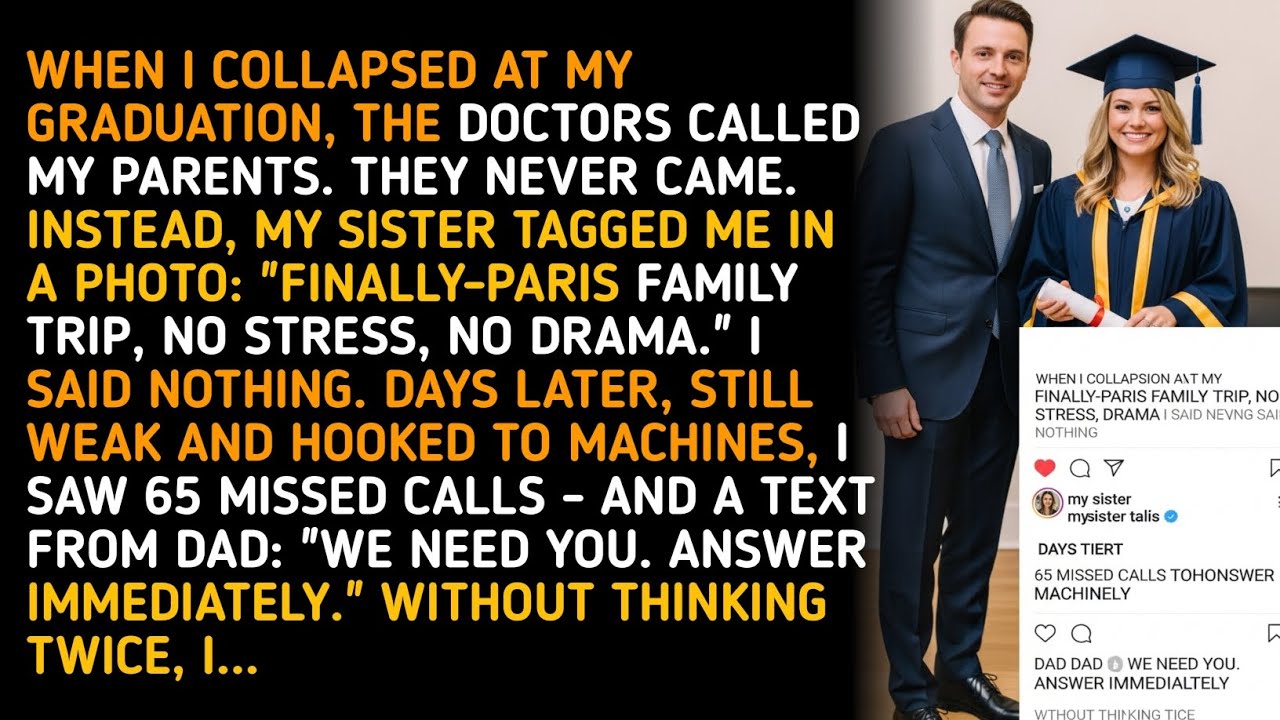 WHEN I COLLAPSED AT MY GRADUATION, THE DOCTORS CALLED MY PARENTS. THEY NEVER CAME. INSTEAD...