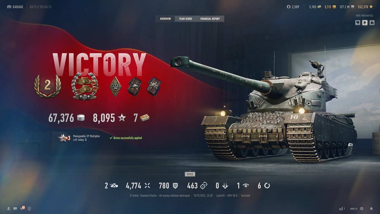 AMX 50B on El Halluf Confederate 4774 Damage & 2kill