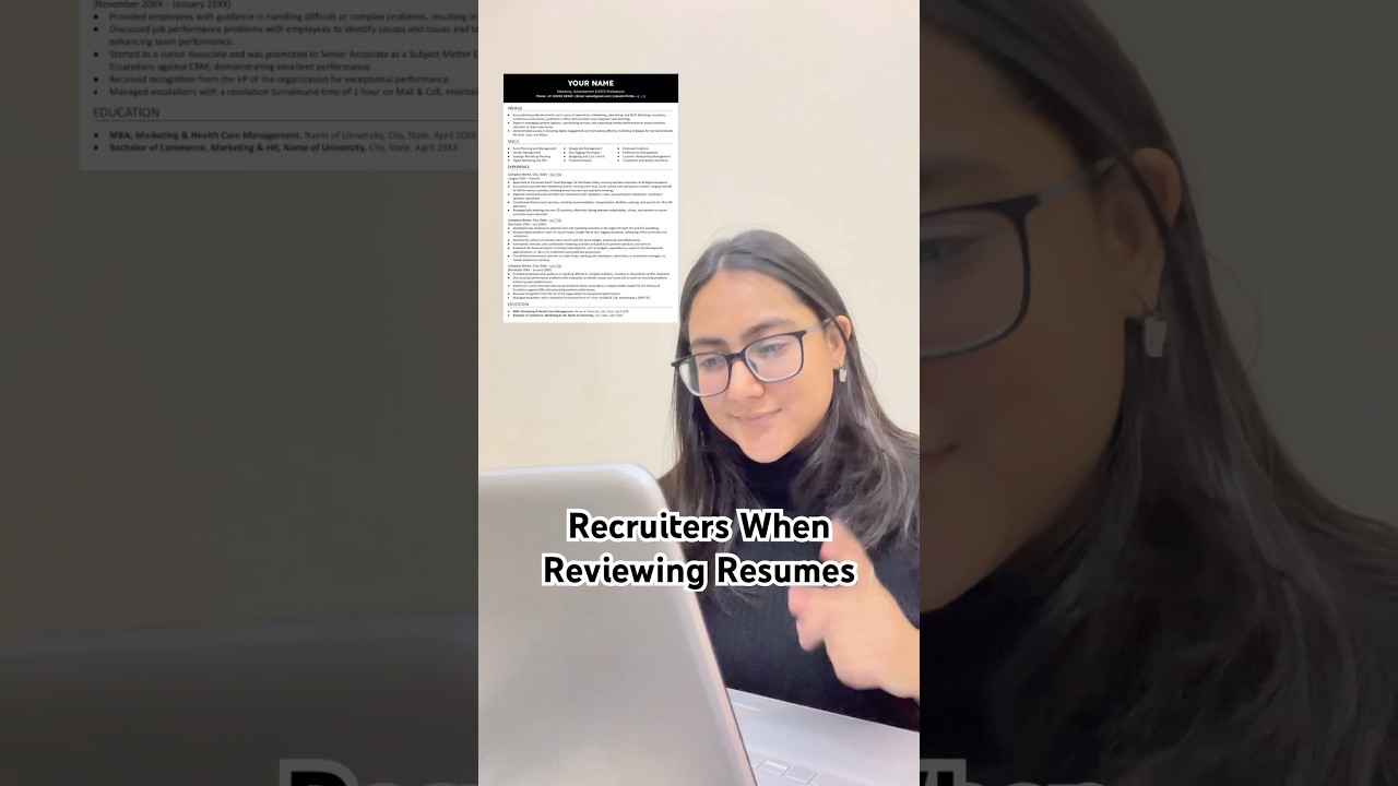 Resume format that recruiters like! Best Vs Worst Resume #resumeforjobs #r&eacute;sum&eacute; #resumepro #resume