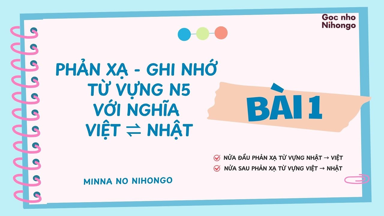 Nhắm mắt | Phản xạ từ vựng tiếng Nhật | N5 |  Bài 1 – Minna no Nihongo
