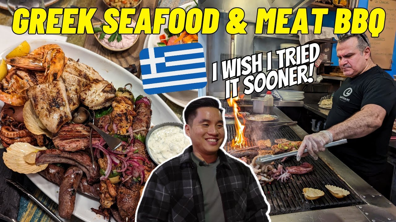 AMAZING GREEK SEAFOOD AND MEAT BBQ in Sydney Australia @ Santorini on Oxford | food vlog mukbang
