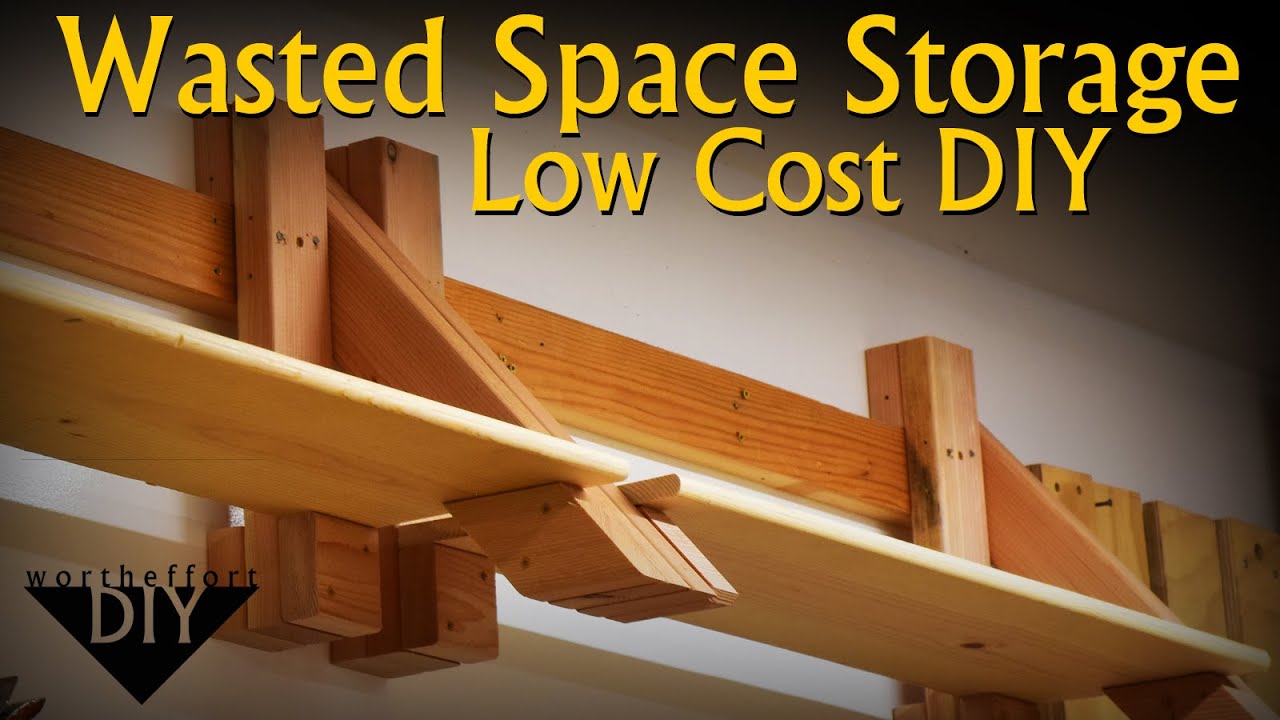 Budget HD DIY Shelves that Utilize Wasted Space in your Garage or Shop