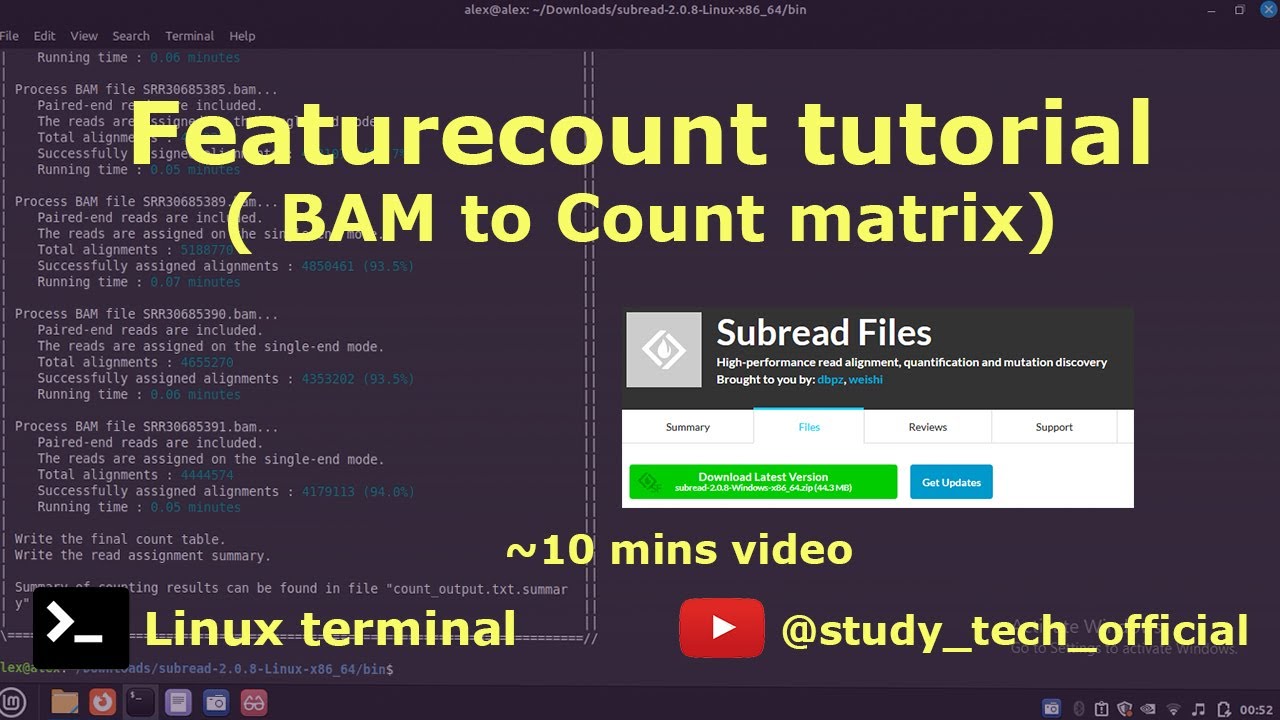 Featurecount | Install | BAM to Count matrix | #bioinformatics #biology #tutorial #alignment