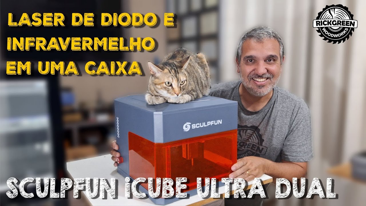 Gravadora Laser Sculpfun iCube Ultra Dual Laser - Laser de Diodo e Infravermelho em uma Caixa.