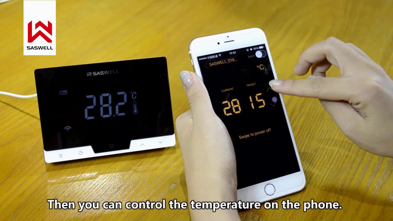A beautiful SASWELL WiFi smart thermostat installation