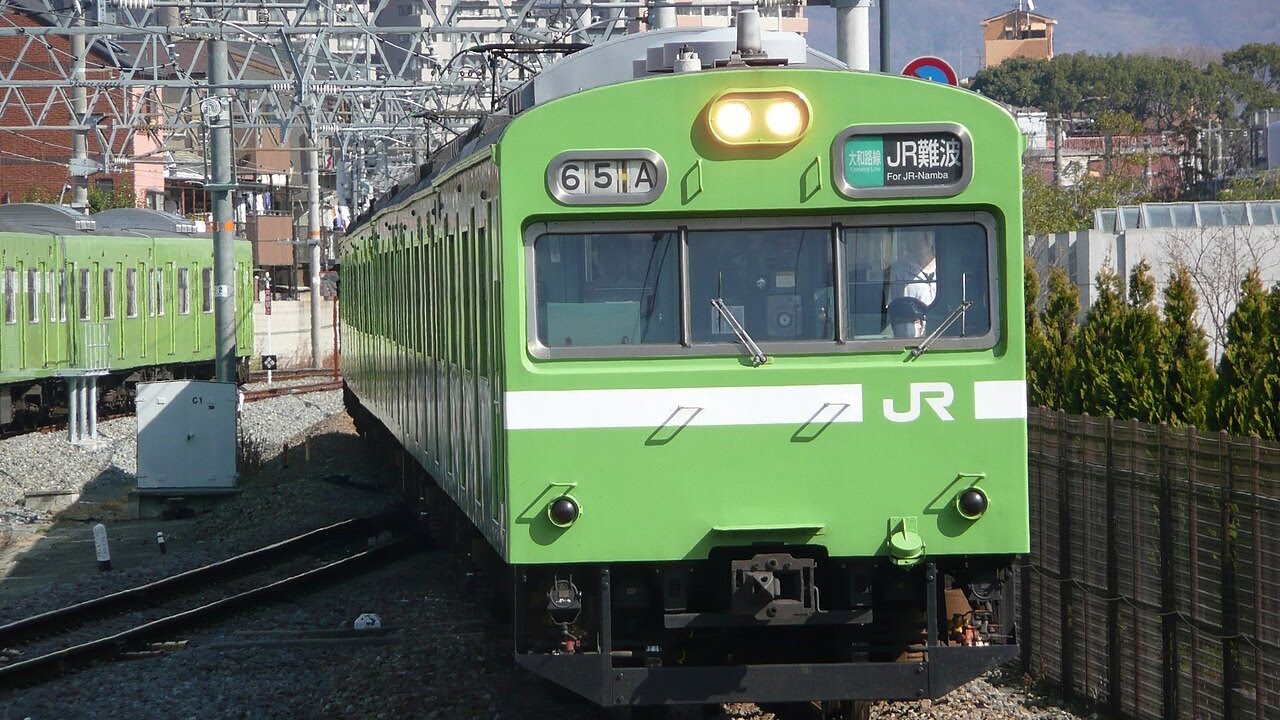 大阪環状線を行くウグイス色の103系【鉄道走行音】