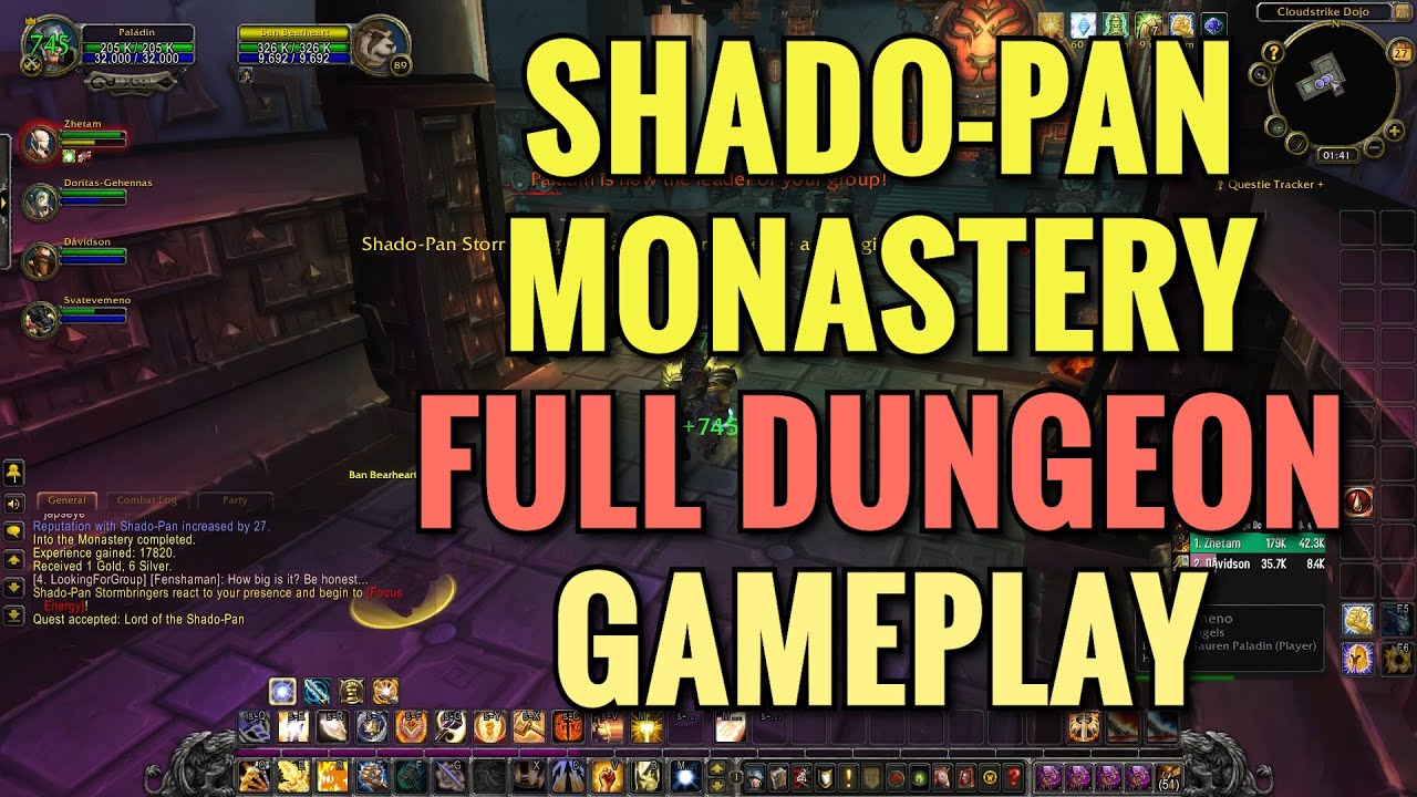 World Of Warcraft Gameplay - Shado-Pan Monastery FULL Dungeon (No Commentary)