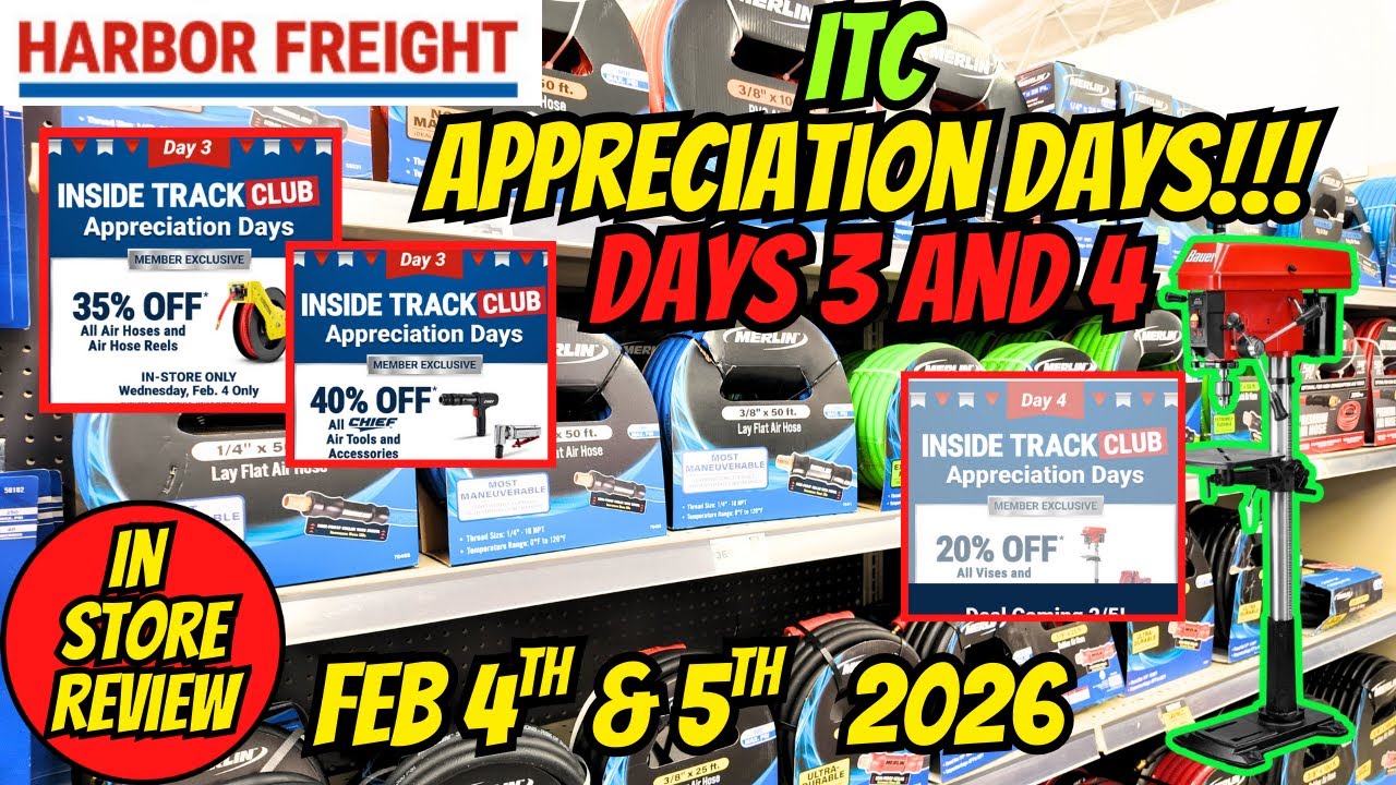 Days 3 & 4 Harbor Freight ITC Appreciation Days Deals You Can't Miss!  Feb. 4th and 5th