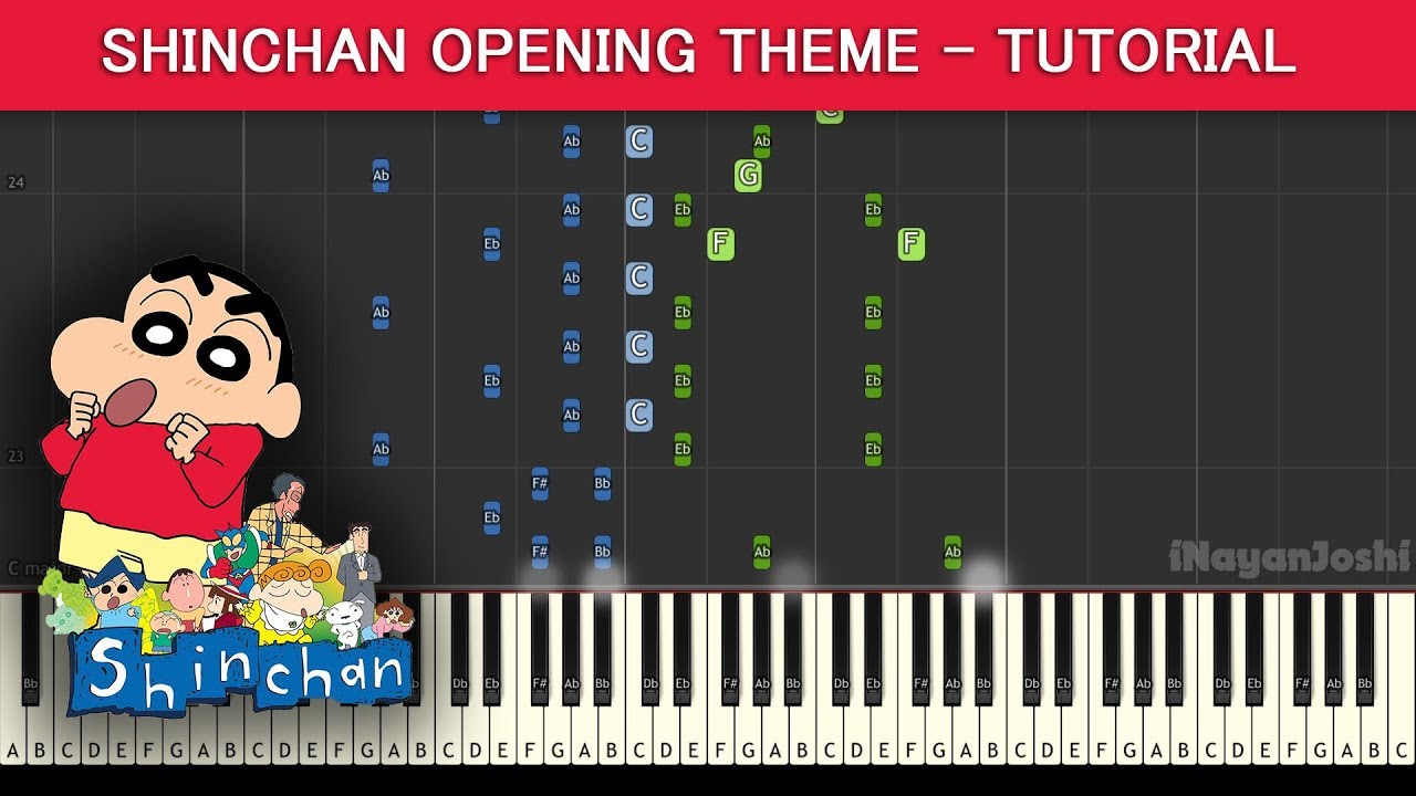 How To Play Shinchan Theme Song (Piano Tutorial)