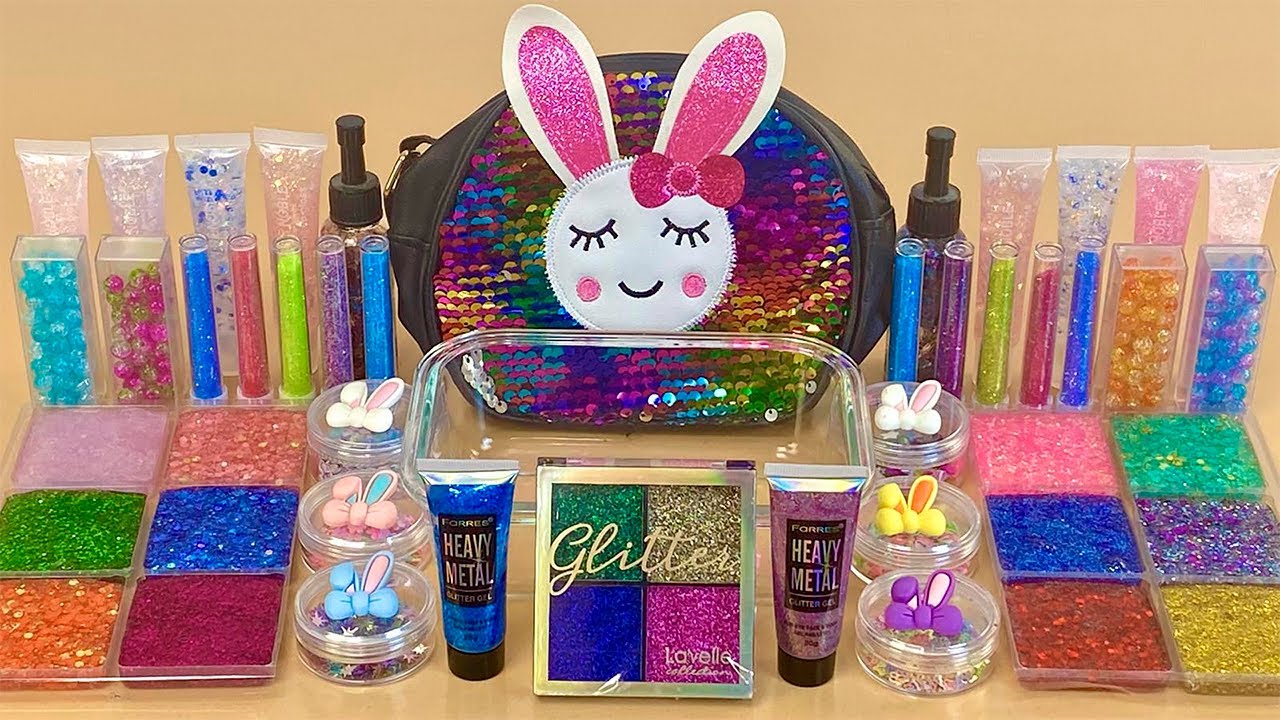 ASMR Slime 💥✨🔝 Mixing ”GLITTER” makeup, Eyeshadow, glitter into slime. Satisfying slime video.