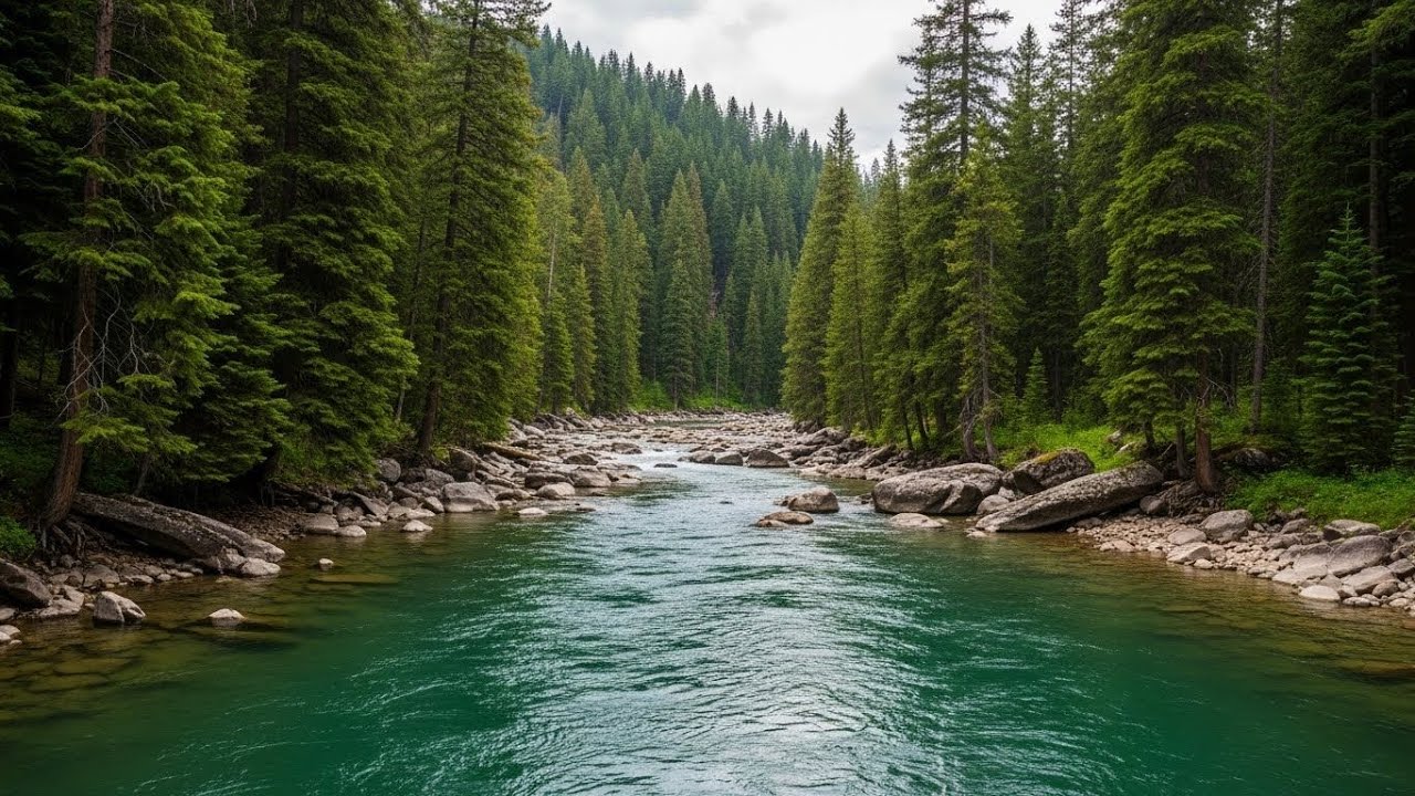 River Flow Through Forest 🌲🌊 Peaceful Soundscape for Sleep and Inner Peace #2052