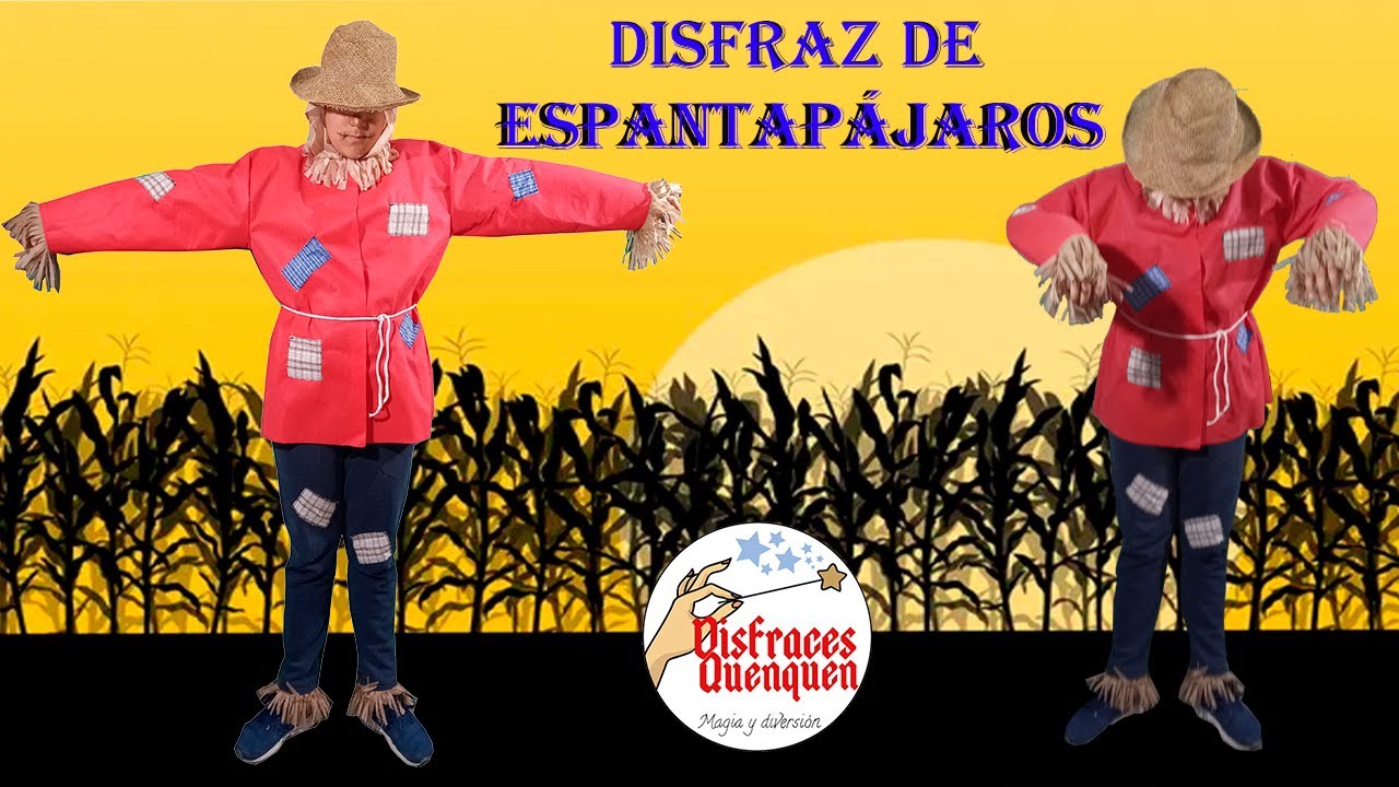 DIY. Disfraz de Espantapájaros 🐦🕊🦅🦜. Ideas de disfraces para Halloween. Disfraz de Espantajo.