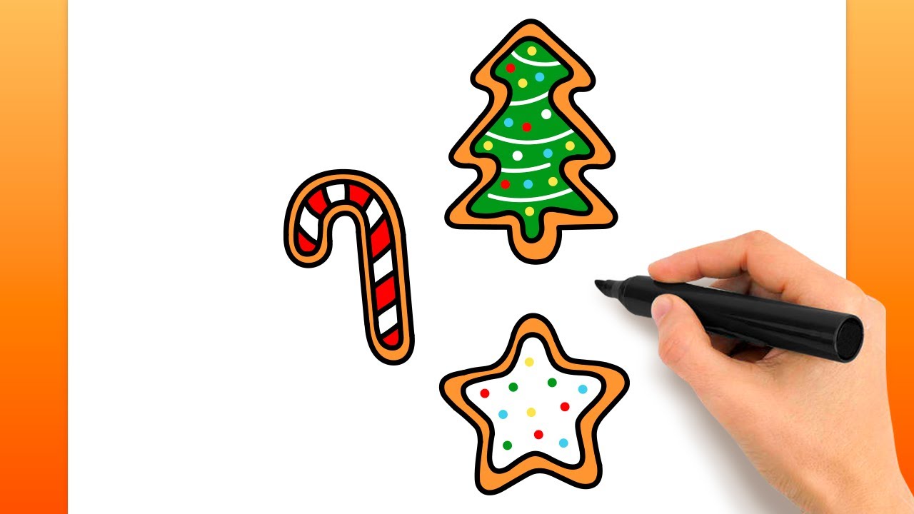 Comment Dessiner Des Biscuits De Noël (Tutoriel De Dessin Facile)