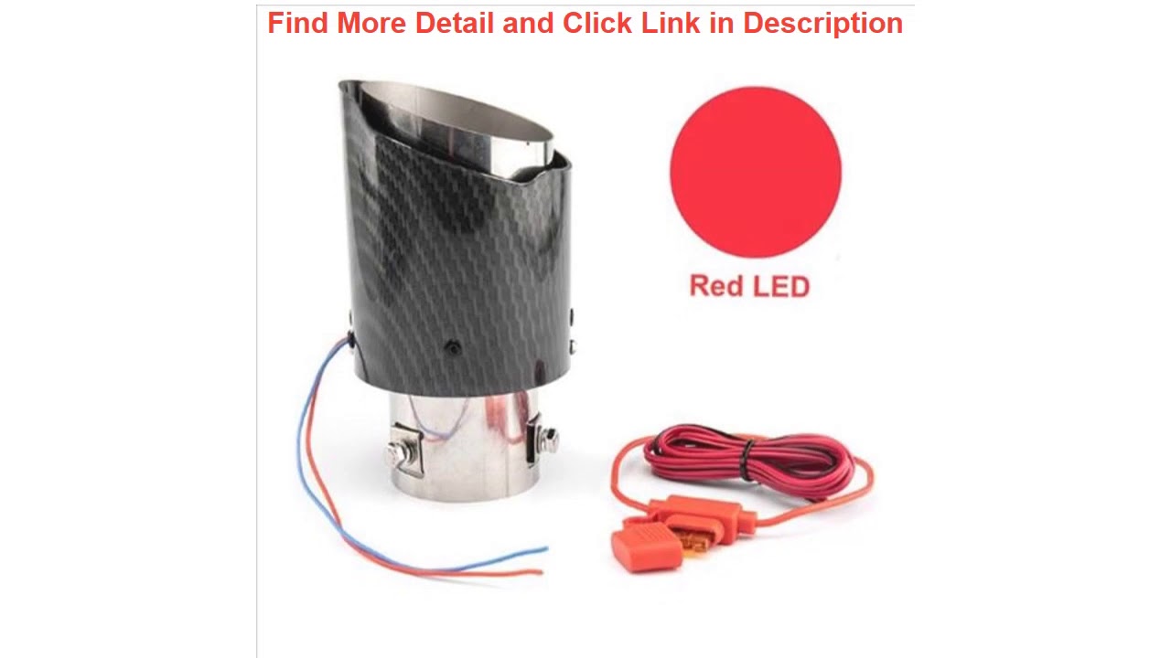 Deal Universal Car LED Exhaust Muffler Tip Pipe Red/Blue Light Flaming Straight Car Modified Single