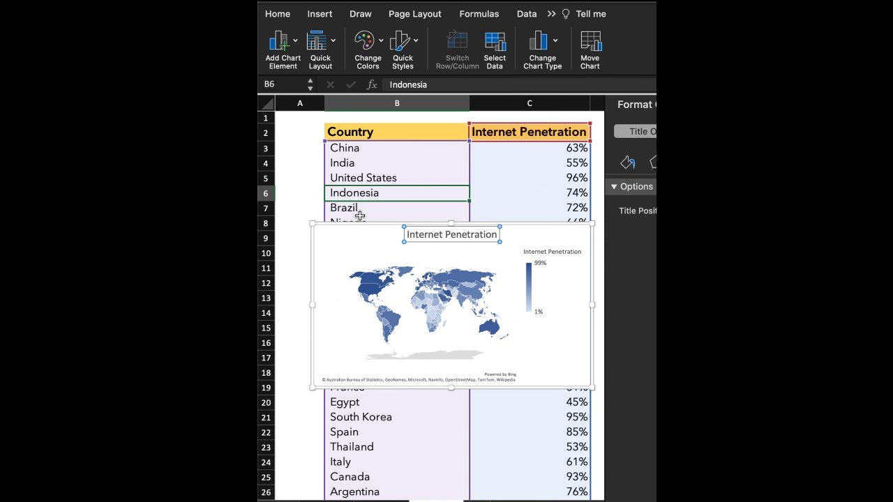 How to add Maps in Excel | How to Insert Filled Dynamic Map in Excel: Tutorial #shorts