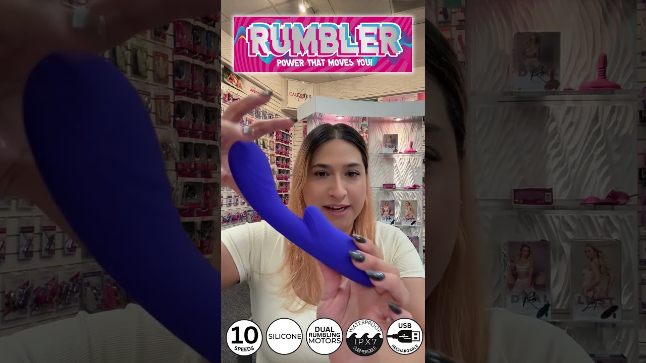 Annie showcasing CalExotics Rumbler pleasure vibes