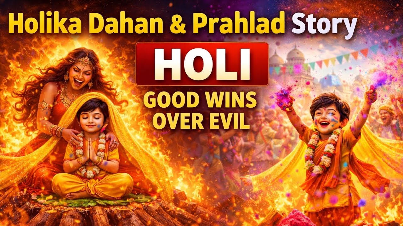Holika Dahan Story | Prahlad Bhakti & The Victory of Good Over Evil | Holi Special 3D Animation