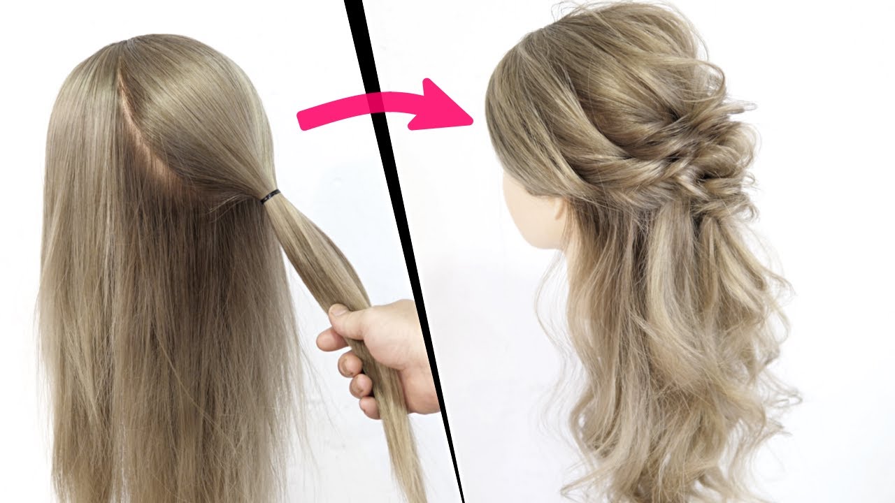 簡単！可愛い！くるりんぱだけ！ピンなし！ゆるふわハーフアップアレンジ！Half Updo|Half Up Half Down | HALF UP HAIRSTYLE