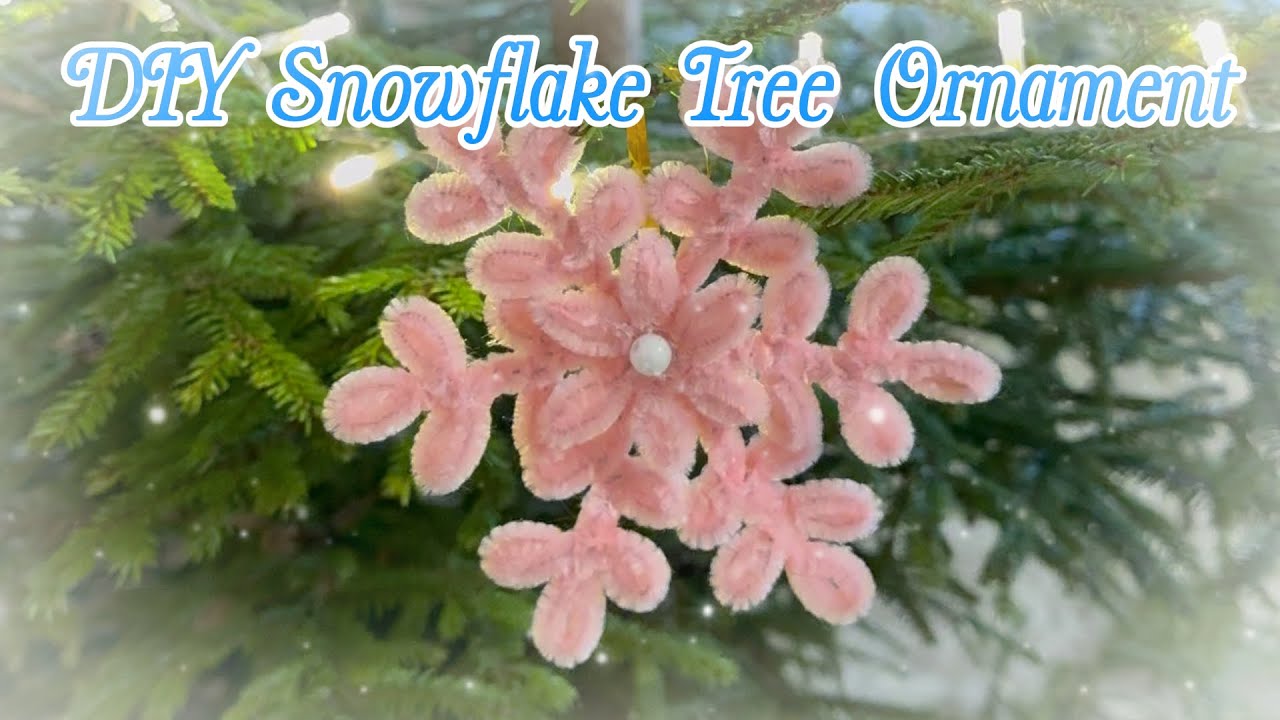 DIY Snowflake Ornament from Chenille Stems❄️ #diy #craft #snowflake #christmastree