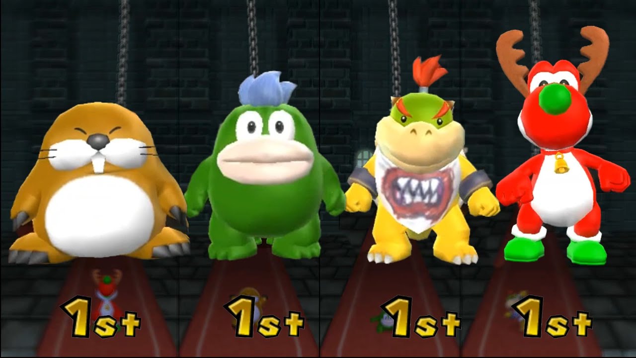 Mario Party 9 Minigame - Monty Mole Vs Spike Vs BowserJr Vs Yoshi