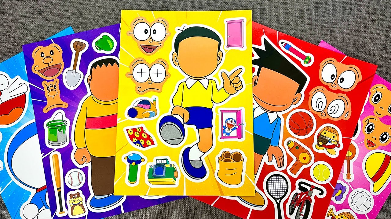 [🌸paper diy🌸] Decorating a Satisfying Doraemon Sticker Book ASMR 🐰 도라에몽 스티커 꾸미기 ドラえもん