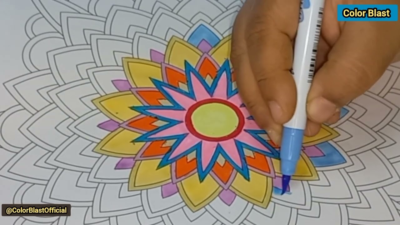 Most Satisfying Mandala Art Coloring | Relaxing Video  @ColorBlastOfficial