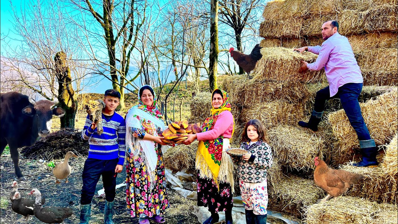 A Busy Day in the Village: Feeding Livestock & Baking Delicious Flatbread