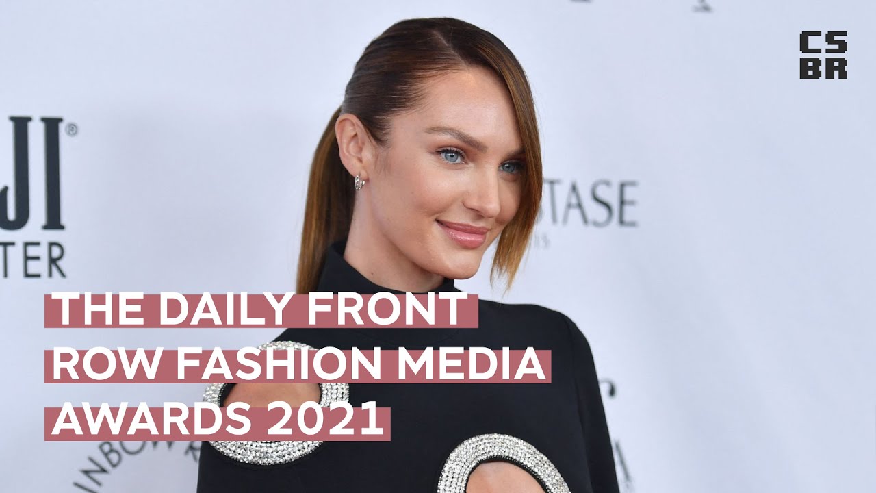 Candice Swanepoel entrega prêmio a Irina Shayk no The Daily Front Row Fashion Media Awards 2021 | PT