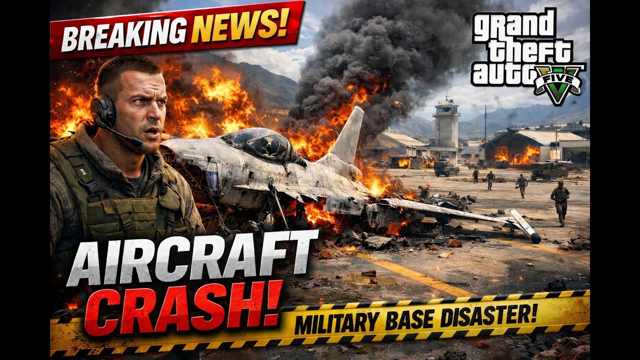 Aircraft Crash😵 | Grand theft auto V |Military Base😱😱| online |#treanding #gtaonline #editlyrics